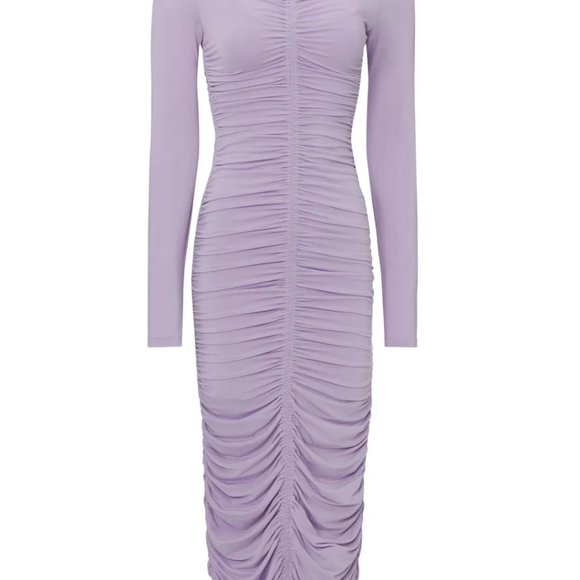 A.L.C. Lavender Ruched Long-sleeved Maxi Dress - Picture 5 of 7